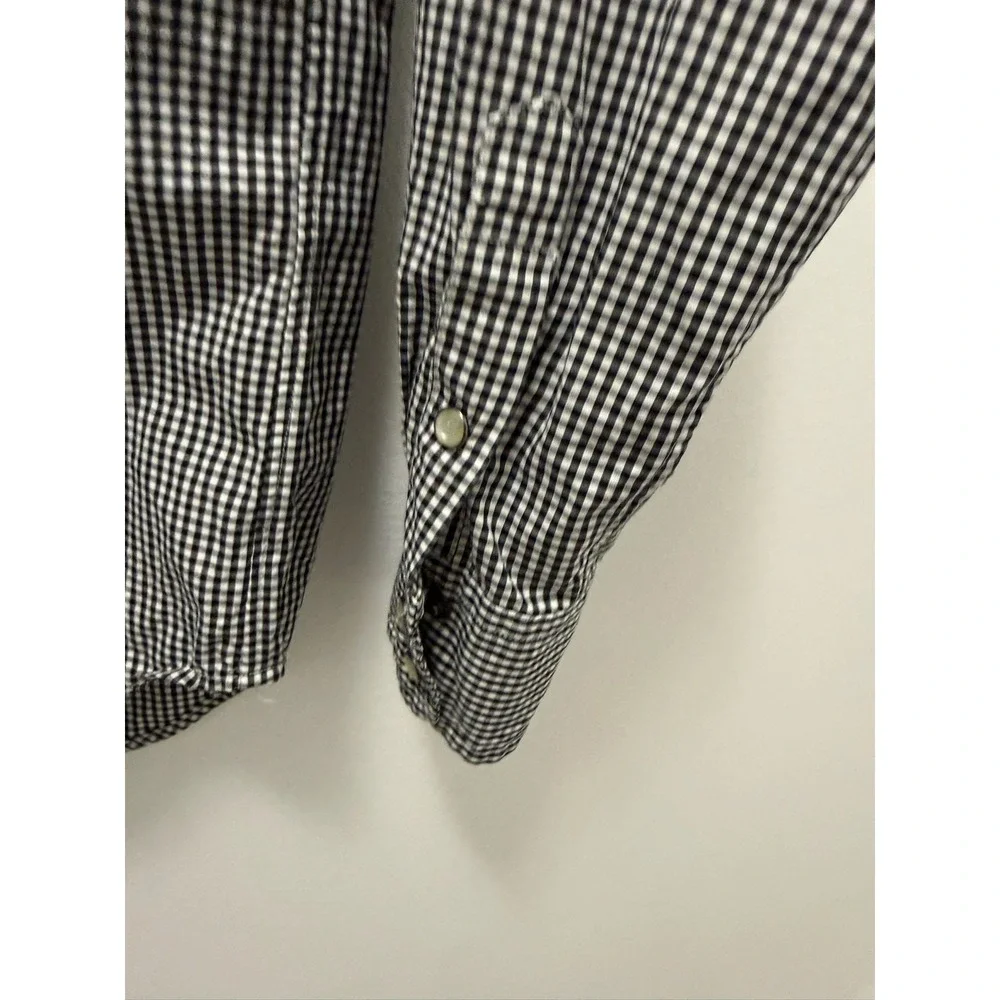 Ralph Lauren Boys Black White Gingham Western Snap Shirt M 12/14 RN